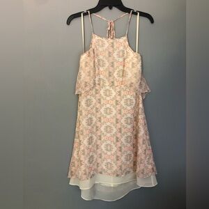 BCBGENERATION Size 2 Dress Sleeveless Pink Gray Ivory Lena Combo NEW